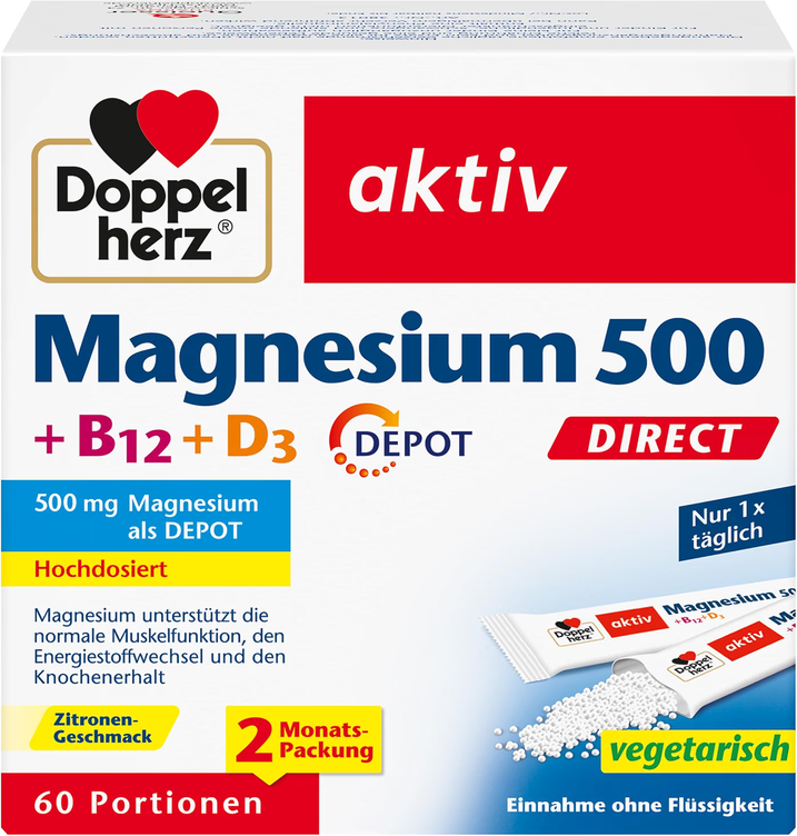 Produktbild von Bewertung Doppelherz Magnesium 500 + B12 + D3 DIRECT DEPOT