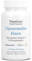 Produktbild von Bewertung NatuGena Liposomales Eisen Phospholipide drei Markenrohstoffe LIPOSOVIT-Fe Vitamin C PureWay-C & LeciFis EXP 60 Kapseln 2 Monats Packung