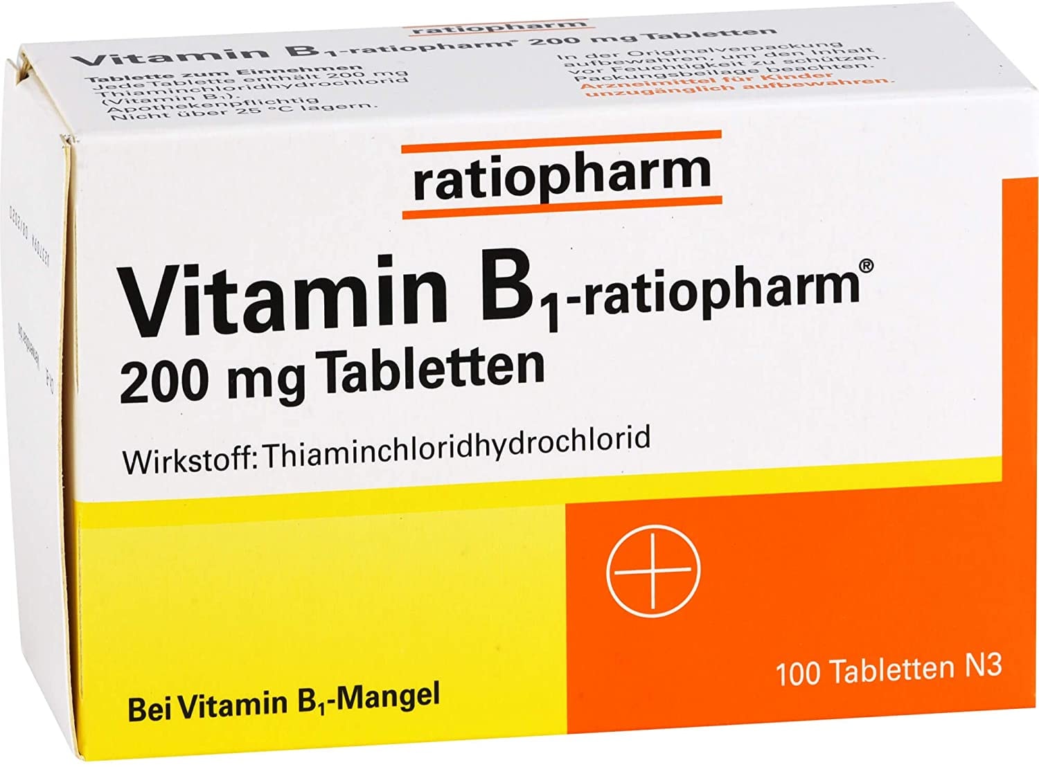 Produktbild von Ratiopharm Vitamin B1 Ratiopharm 200 mg Tabletten