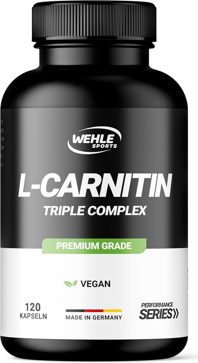 Produktbild von Bewertung Wehle Sports L Carnitin Triple Complex mit Acetyl L-Carnitin L- Carnitin Fumarat L-Carnitin Tartrat und Schwarzem Pfeffer Exktrakt 120 Kapseln Hochdosiert Vegan