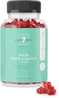 Produktbild von Seven Elements Nutrients Hair Skin Nails Gummies Fruchtgummis zuckerfrei: Vitamin A C D E B2 Biotin Vitamin B7 Zink Haut Haare & Nägel | Vitamingums Frucht Gummi Bärchen Haarvitamine | Gummibärchen ohne Zucker| Vitamingummi vegan Gum