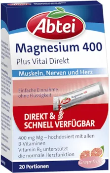 Abtei Magnesium 400 + Vitamin B Komplex, 1er Pack (1x 20 Stück)