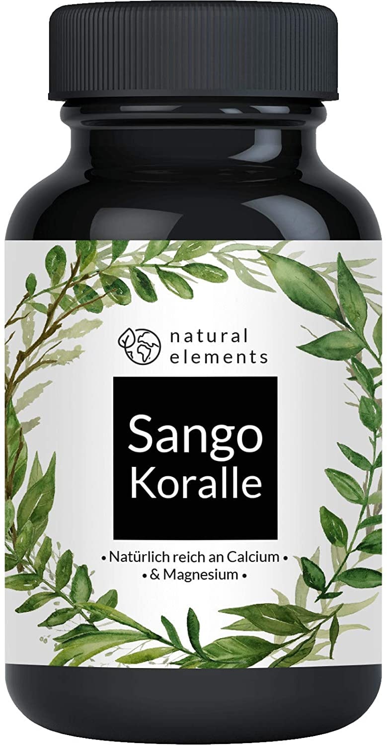 Produktbild von natural elements Sango Meereskoralle 180 Kapseln 660mg Calcium 330mg Magnesium Natürliche Calcium- und Magnesiumquelle Laborgeprüft ohne Magnesiumstearat hochdosiert