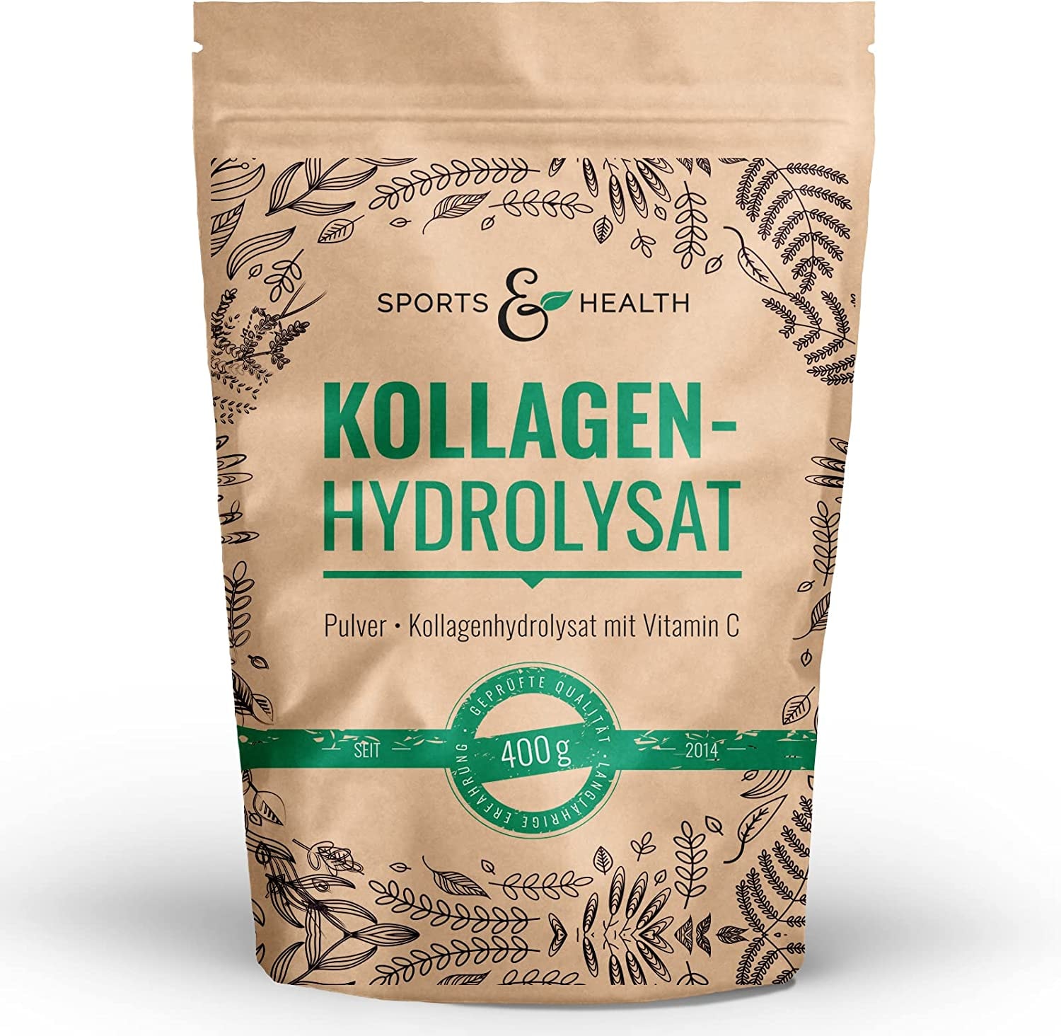 Produktbild von CDF Sports & Health Solutions Kollagen Pulver aus Kollagenhydrolysat mit 400g Collagen von Rindern aus Weidetierhaltung Mit Herstellung aus Deutschland Und Extra Passendem Dosierlöffel Für Unser Hydrolisiertes Collagen