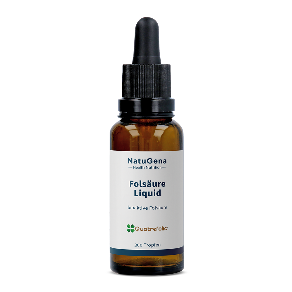 Produktbild von Bewertung NatuGena Folsäure Liquid Quatrefolic Folsäure in flüssiger Formulierung, bioaktive Folsäure als Methyltetrahydrofolat (5-MTHF)
