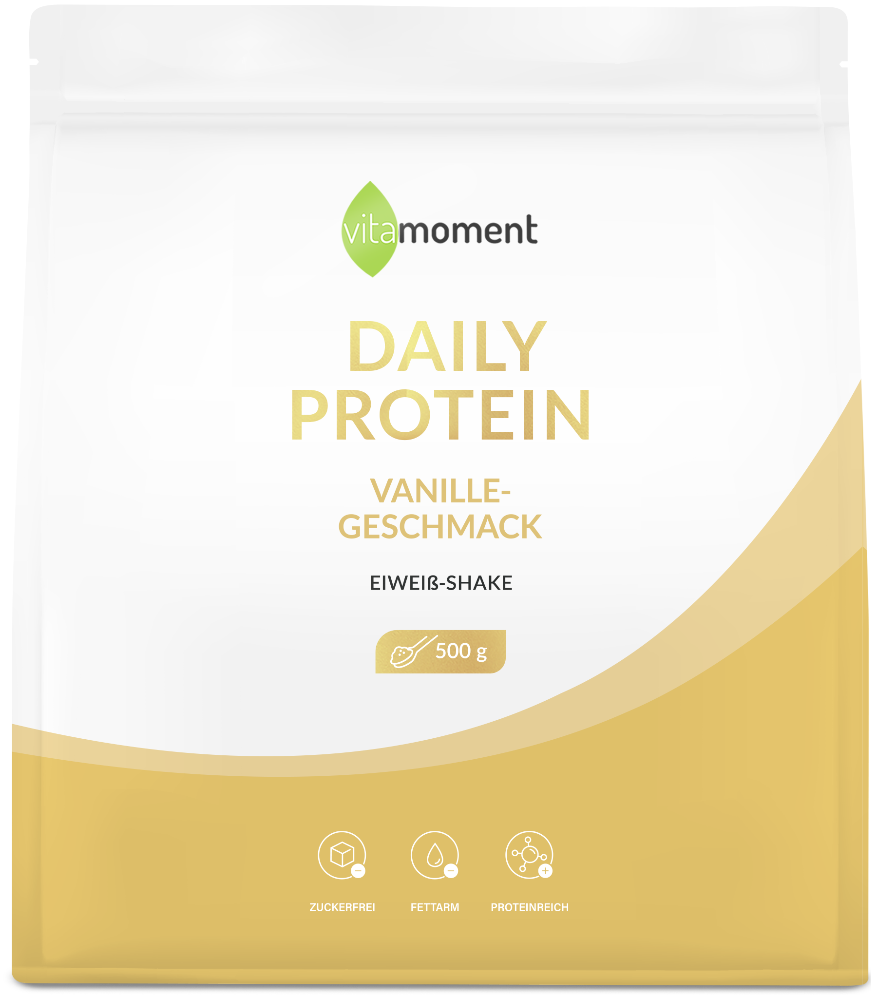 Produktbild von Bewertung vitamoment Daily Protein Shake Pulver Eiweißpulver Eiweißshake Molkenprotein in verschiedenen Geschmackssorten kcal-arm