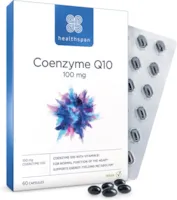 Produktbild von Healthspan Coenzym Q10 100 mg | 60 Kapseln | Zusatz von Vitamin B1 | Herzgesundheit und Energiestoffwechsel | Auf der Basis von Sonnenblumenöl | Vegan