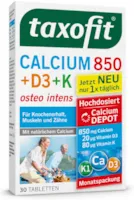 Produktbild von taxofit Calcium 850 Vitamin D3 K Depottabletten hochdosiert für Knochen, Muskeln und Zähne 30 Tabletten