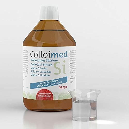 Colloimed Kolloidales Silizium 40ppm hoch konzentriert Reinheitsstufe 99,9999% in brauner Apotheker-Glasflasche 250ml (Silizium-40ppm, 250ml)