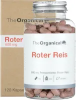 Produktbild von Bewertung TheOrganical Monacolin K Roter Reis 600mg mit 120 hochdosierte Kapseln Hergestellt in Hamburg Laborgeprüft 100% Vegan Ohne Zusätze Roter Reis Kapseln Hochdosiert 2,9 mg Monacolin