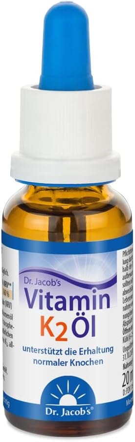 Produktbild von Bewertung Dr. Jacobs Vitamin K2 Öl Tropfen 20 ml (vegan K2 als all-trans MK-7)