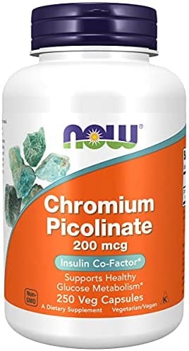 Produktbild von Now Foods Chromium Picolinate 200 mcg, 250 vegane Kapseln, Laborgeprüft, Spurenelement, Chrom, Glutenfrei, Sojafrei, Vegetarisch