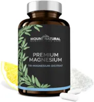 Produktbild von Mount Natural Premium Magnesium 180 Kapseln - 2010mg Magnesiumcitrat, davon 322mg elementares Magnesium/Tagesdosis. Laborgeprüft, frei von Zusatzstoffen, vegan, hochdosiert, aus Deutschland, no China
