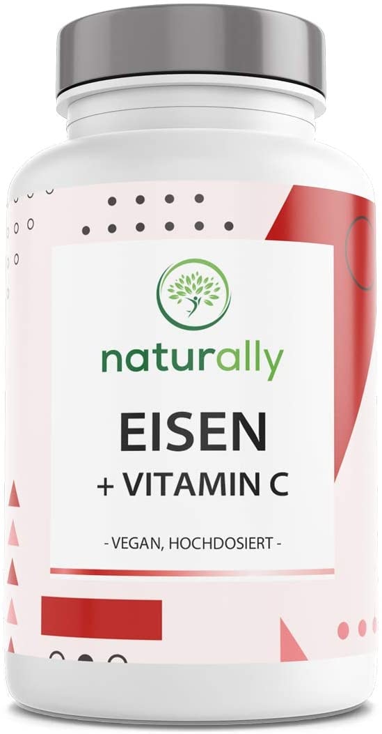 Produktbild von naturally Eisentabletten mit Vitamin C - 180 Tabletten - 20mg Eisen und 80mg Vitamin C