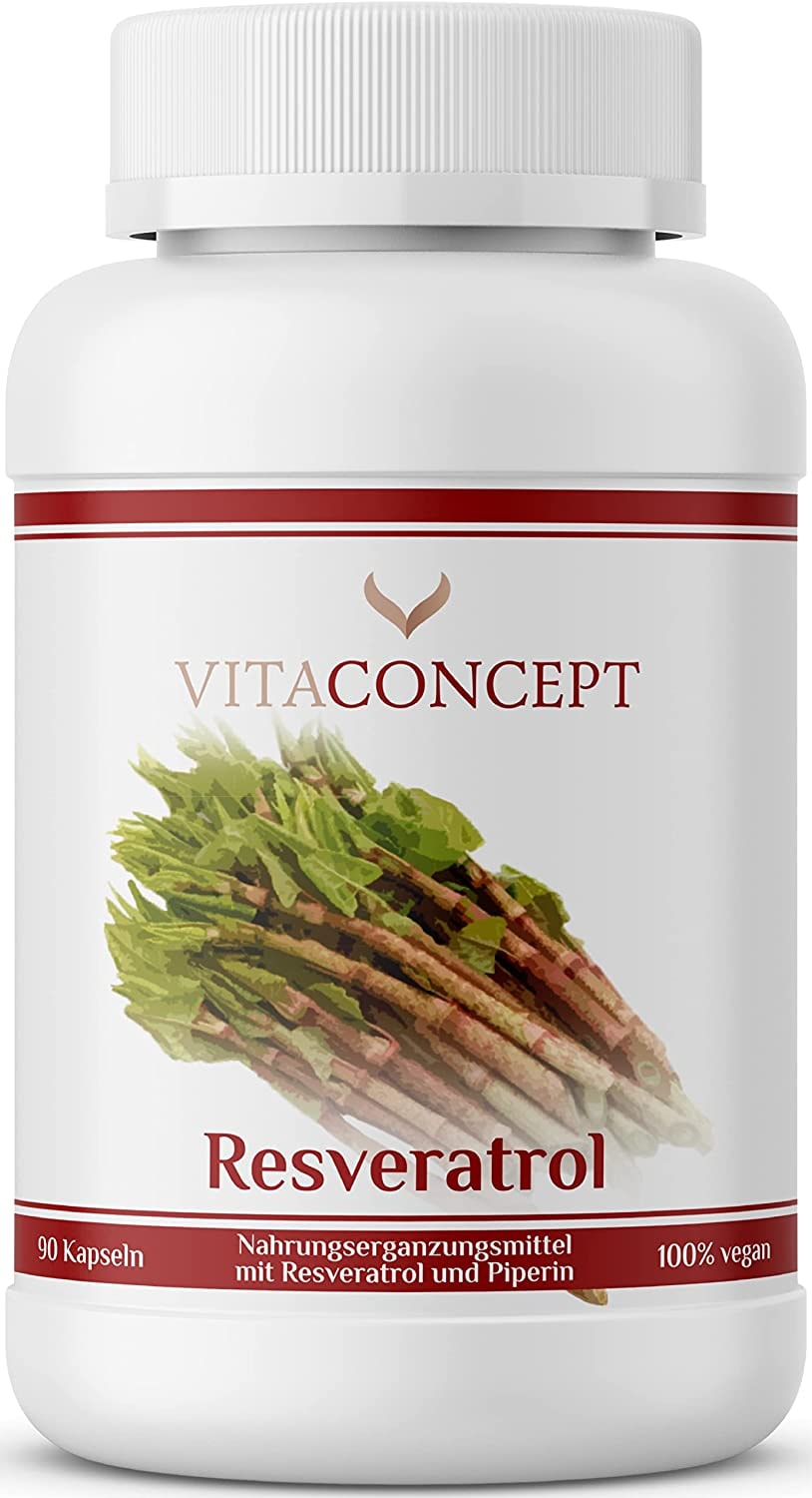 Produktbild von Bewertung VITACONCEPT Resveratrol Der Vergleichssieger 500 mg Trans-Resveratrol 90 Kapseln 98% Trans-Resveratrol aus japanischem Staudenknöterich laborgeprüft vegan hochdosiert made in Germany