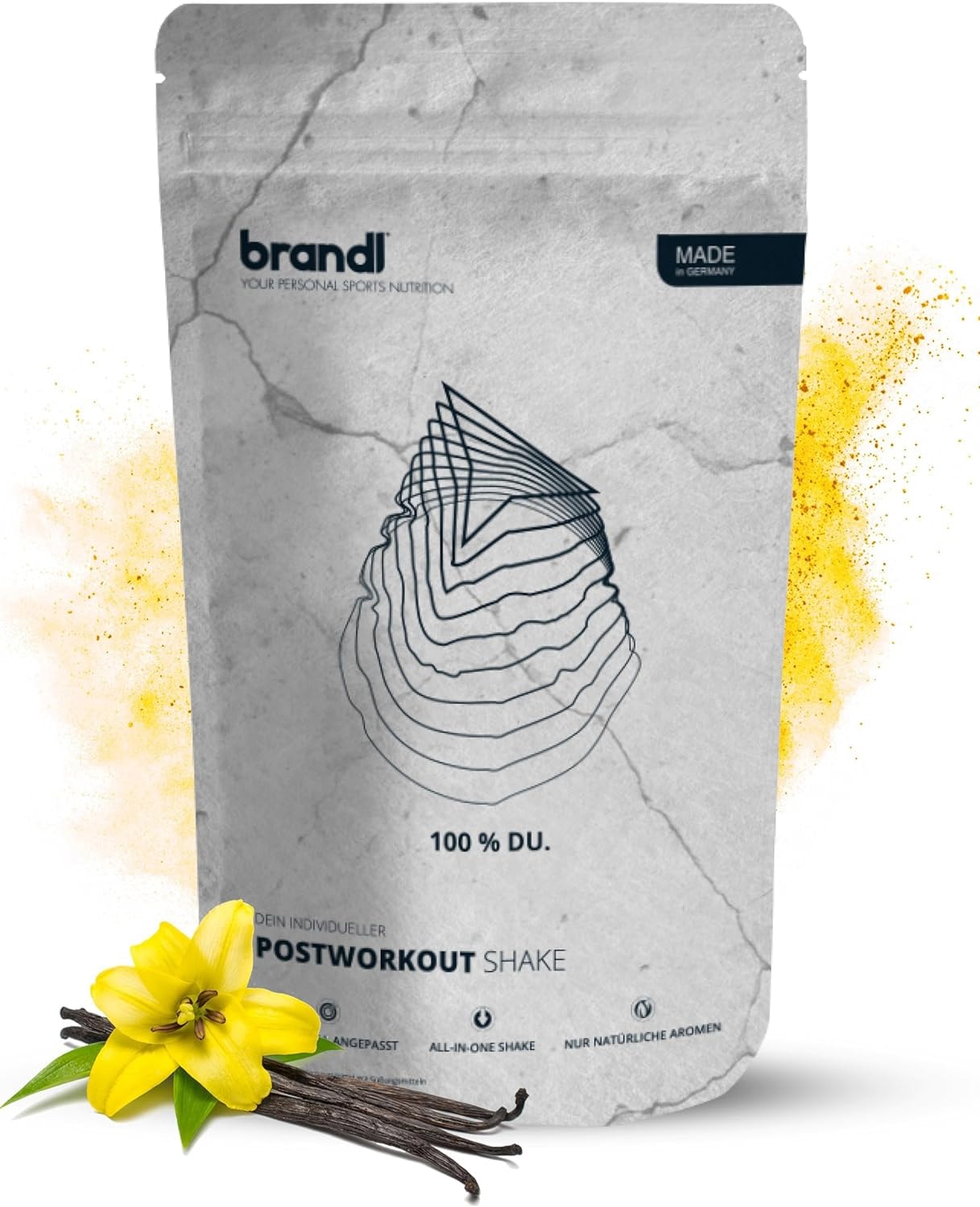 Produktbild von Bewertung brandl 5k Protein Pulver 1000g All in One nach dem Training 5K-Protein Mix Kreatin Ashwagandha Magnesium Probiotika und weiteren Superfoods Vanille