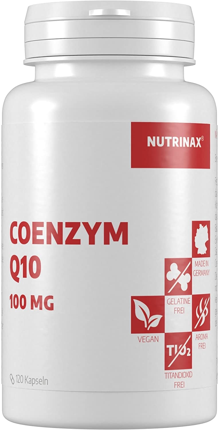 Nutrinax - Coenzym Q10 100mg - 120 Kapseln hochdosiert 100mg für 4 Monate - Made in Germany - vegan - ohne Magnesiumstearat