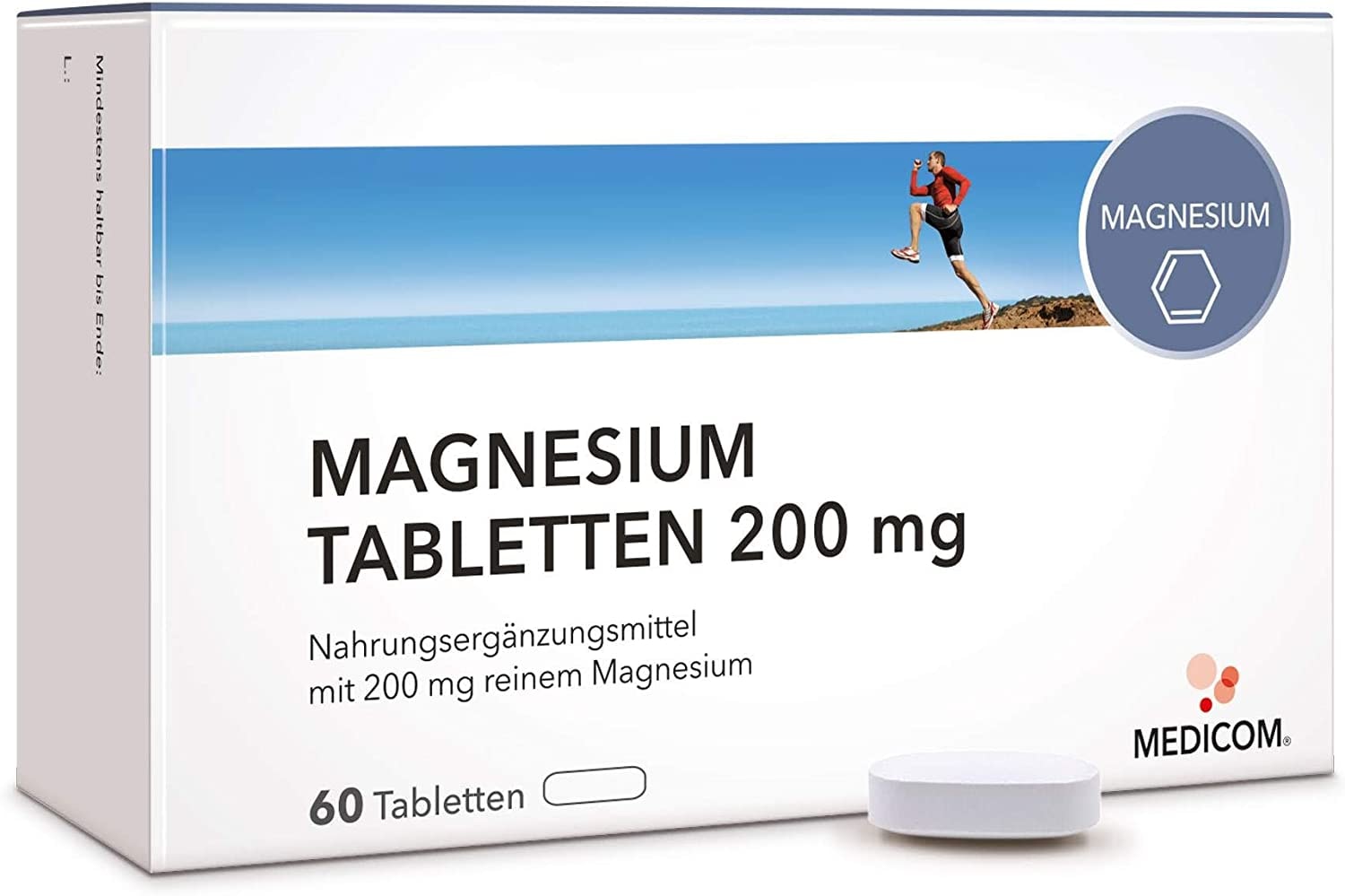 MEDICOM NOBILIN Magnesium 60 Tabletten – VEGAN – 200 mg reines Magnesiumcarbonat • 2-Monatsvorrat • Bekannt aus Ihrer APOTHEKE