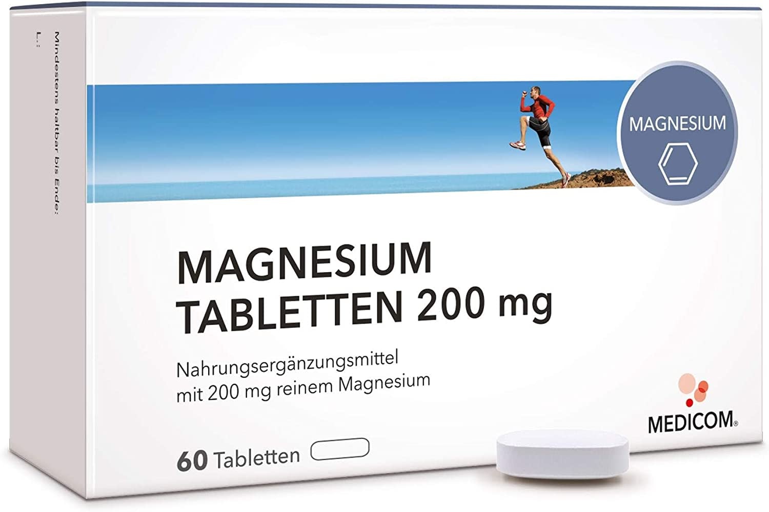 Produktbild von MEDICOM NOBILIN Magnesium 60 Tabletten – VEGAN – 200 mg reines Magnesiumcarbonat • 2-Monatsvorrat • Bekannt aus Ihrer APOTHEKE