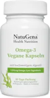 Produktbild von Bewertung NatuGena Omega-3 Vegane Kapseln 100% vegan und fischfrei rein pflanzliches Algenöl 90 Kapseln 30 Tage Packung