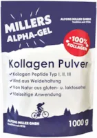 Produktbild von ALFONS MILLER GMBH 100% Kollagen Hydrolysat Pulver Peptide Typ 1, 2, 3 I Collagen Protein Pulver I Millers Alpha-Gel 1000 g I Ohne Zusatzstoffe I in Deutschland hergestellt
