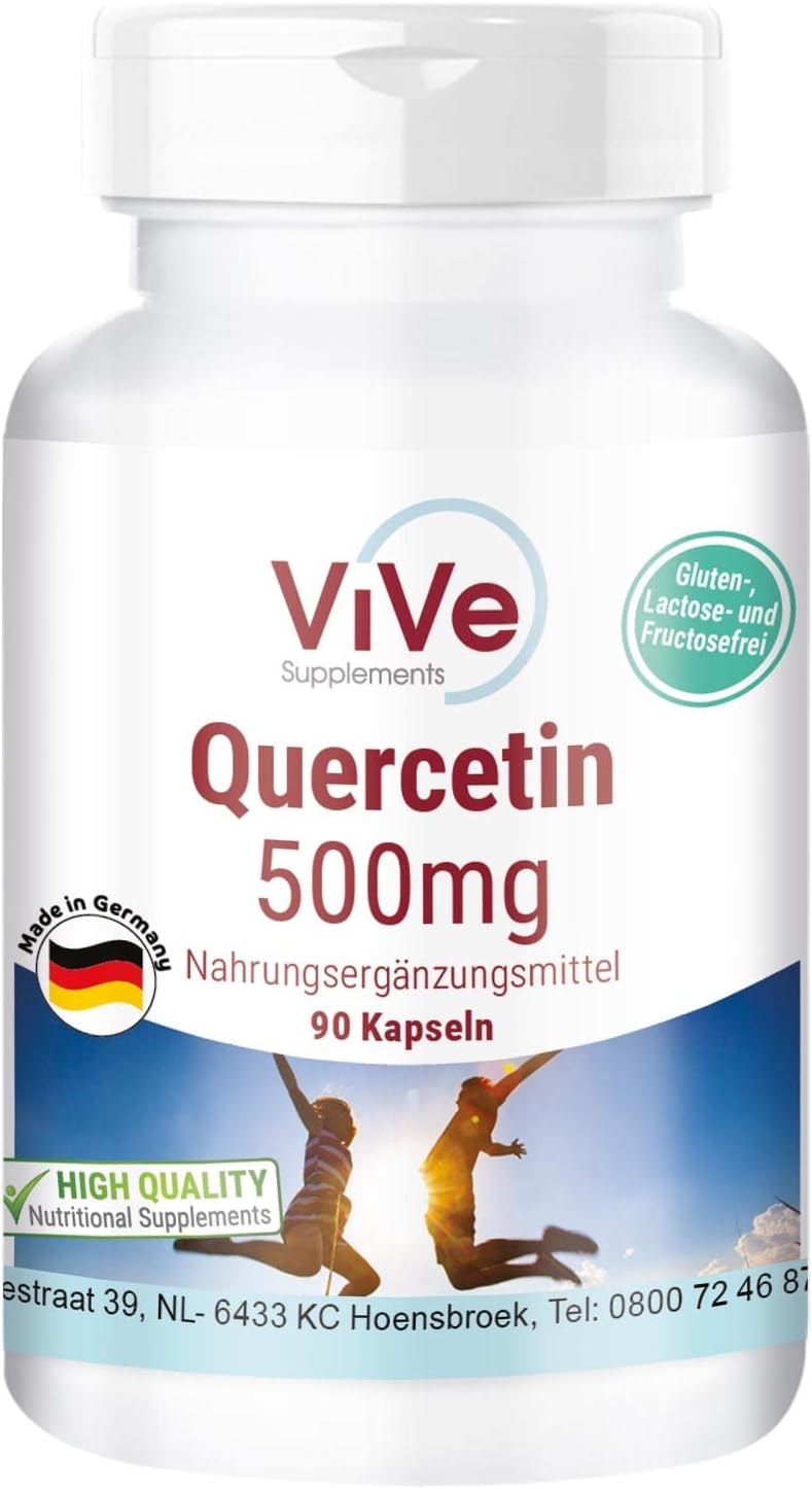 Produktbild von Bewertung ViVe Supplements Quercetin 500 mg 90 Kapseln für 90 Tage hochdosiert und vegan natürliches Bioflavonoid Qualität aus Deutschland von ViVe Supplements