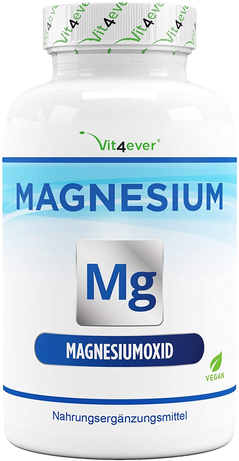 Produktbild von Vit4ever - Magnesium - 365 Kapseln (12 Monate) - 665 mg je Kapsel, davon von 400 mg elementares Magnesium - Laborgeprüft - Hochdosiert - Ohne unerwünschte Zusätze - Vegan