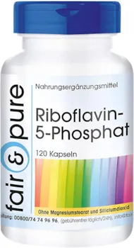 Produktbild von Fair & Pure Riboflavin-5-Phosphat - vegan - 120 Kapseln - aktives Vitamin B2