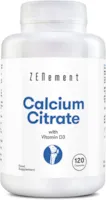 ‎Zenement - Calciumcitrat mit Vitamin D3, 120 Kapseln | um einem niedrigen Kalzium-Spiegel im Blut entgegenzuwirken | 100% natürlich | von Zenement
