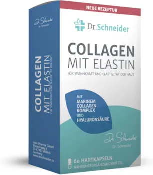 Dr. Schneider Collagen mit Elastin, Hyaluronsäure und Biotin für die Haut - 60 Kapseln einzeln verpackt - Made in Germany