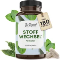 Produktbild von Bewertung Yes Vegan Stoffwechsel Kapseln 180 Kapseln mit Cholin Zink L-Carnitin Chrom Koffein Kapseln vegane Stoffwechsel Formel