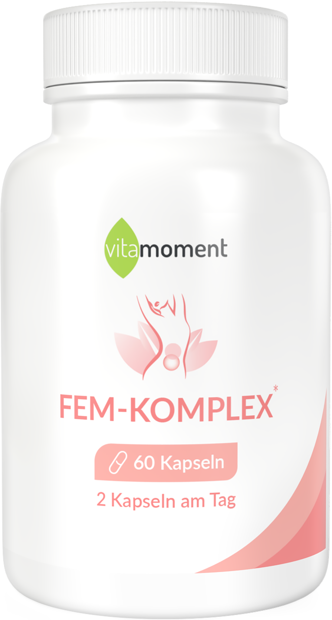 Produktbild von Bewertung vitamoment Fem-Komplex PMS Kapseln mit Pflanzenextrakte Vitamin B6 Vitamin C Zink Frau Hormonbalance Zyklus PMS Wohlbefinden