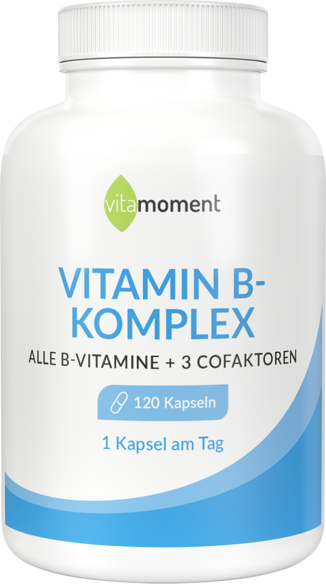 Produktbild von Bewertung vitamoment Vitamin B Komplex Kapseln hochdosiert alle acht B-Vitamine Nervensystem Haut Haare Müdigkeit