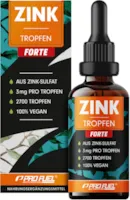 Produktbild von Bewertung ProFuel Zink Tropfen FORTE 100ml 2700 Tropfen extra hochdosiert mit 3mg Zink pro Tropfen aus Zink-Sulfat ionisches Zink sehr ergiebig bis zu 540 Anwendungen