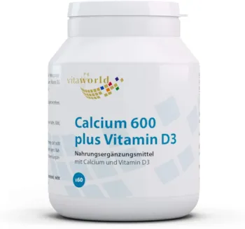 Vita World GmbH - 3er Pack Calcium 600mg plus Vitamin D 180 Tabletten Vegetarisch Made in Germany - Mit Analysenzertificat