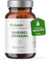 Produktbild von Bewertung Kräutermax Baldrian Extrakt Kapseln mit Passionsblume Melisse Hopfen und Rosmarin für Nacht und Tag Baldrian Forte Premiumqualität
