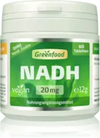 Produktbild von Bewertung Greenfood NADH 20 mg echtes NADH extra hochdosiert 60 Tabletten sublingual OHNE künstliche Zusätze. Vegan.