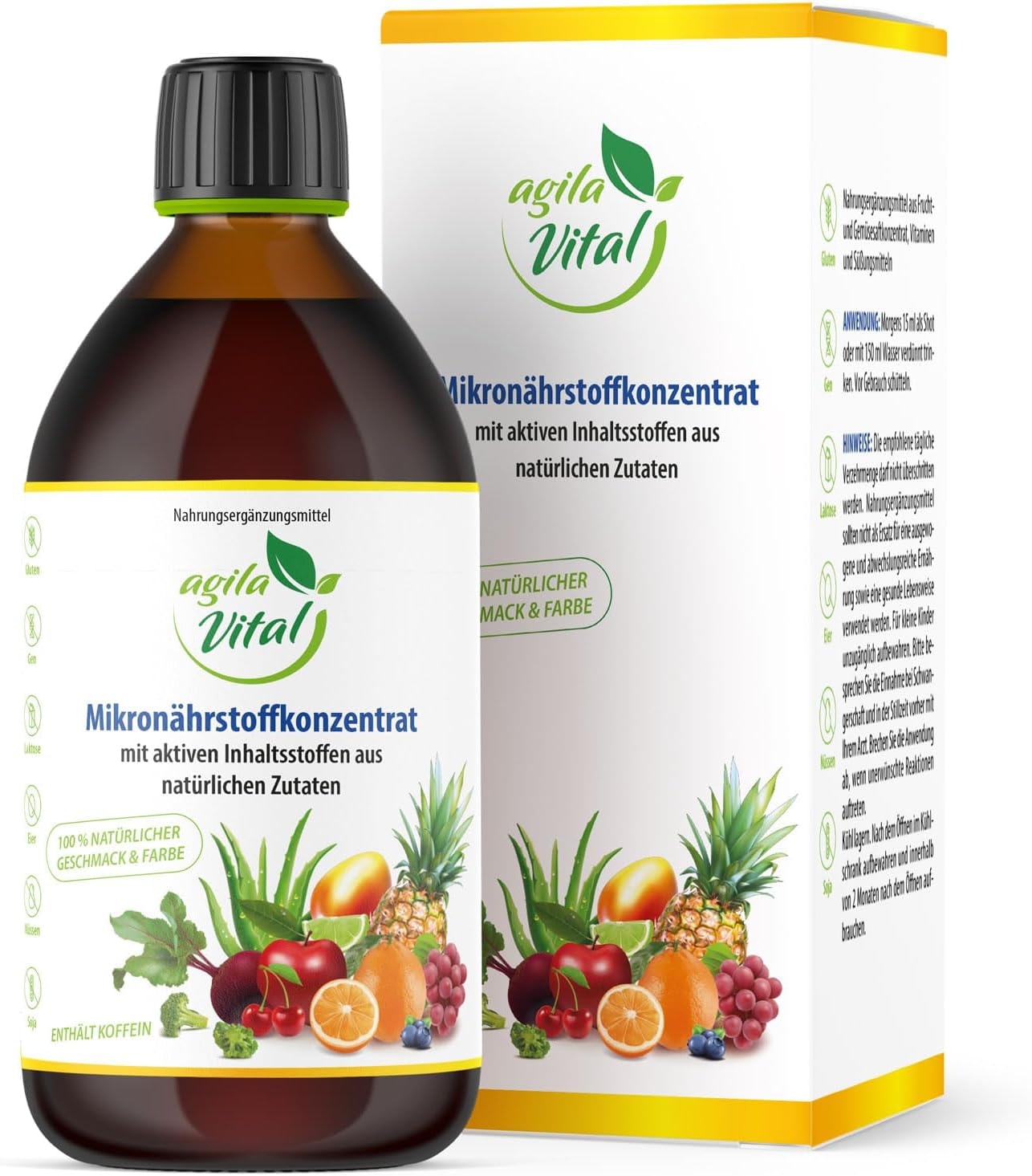 Produktbild von Bewertung Agila Vital 500 ml Meistere den stressigen Alltag mit Vitaminen, Biotin und Selen