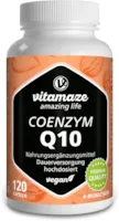 Produktbild von Bewertung Vitamaze amazing life Coenzym Q10 hochdosiert 200 mg pro Kapsel vegan 120 Kapseln für 4 Monate 98% Ubichinon mit optimaler Bioverfügbarkeit ohne unnötige Zusatzstoffe Made in Germany