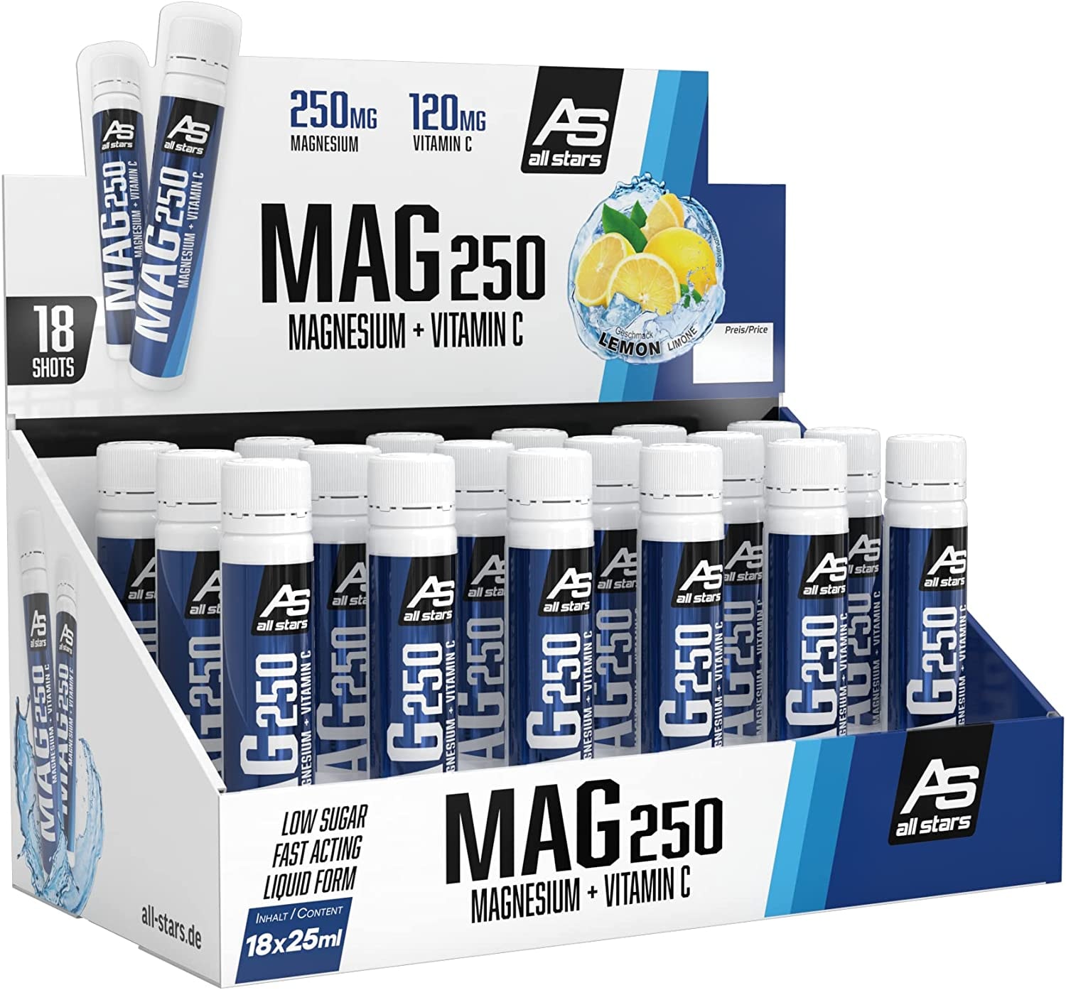 All Stars Mag 250 Pure Liquid - 18 x 25 ml Fläschchen, Lemon, 1er Pack (1 x 450 ml)