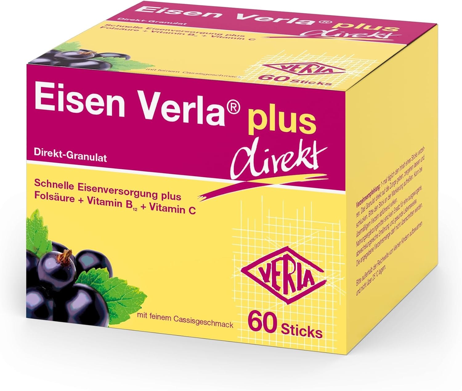 Produktbild von Bewertung Eisen VERLA plus direkt Eisen + Folsäure + Vitamin B12 + C
