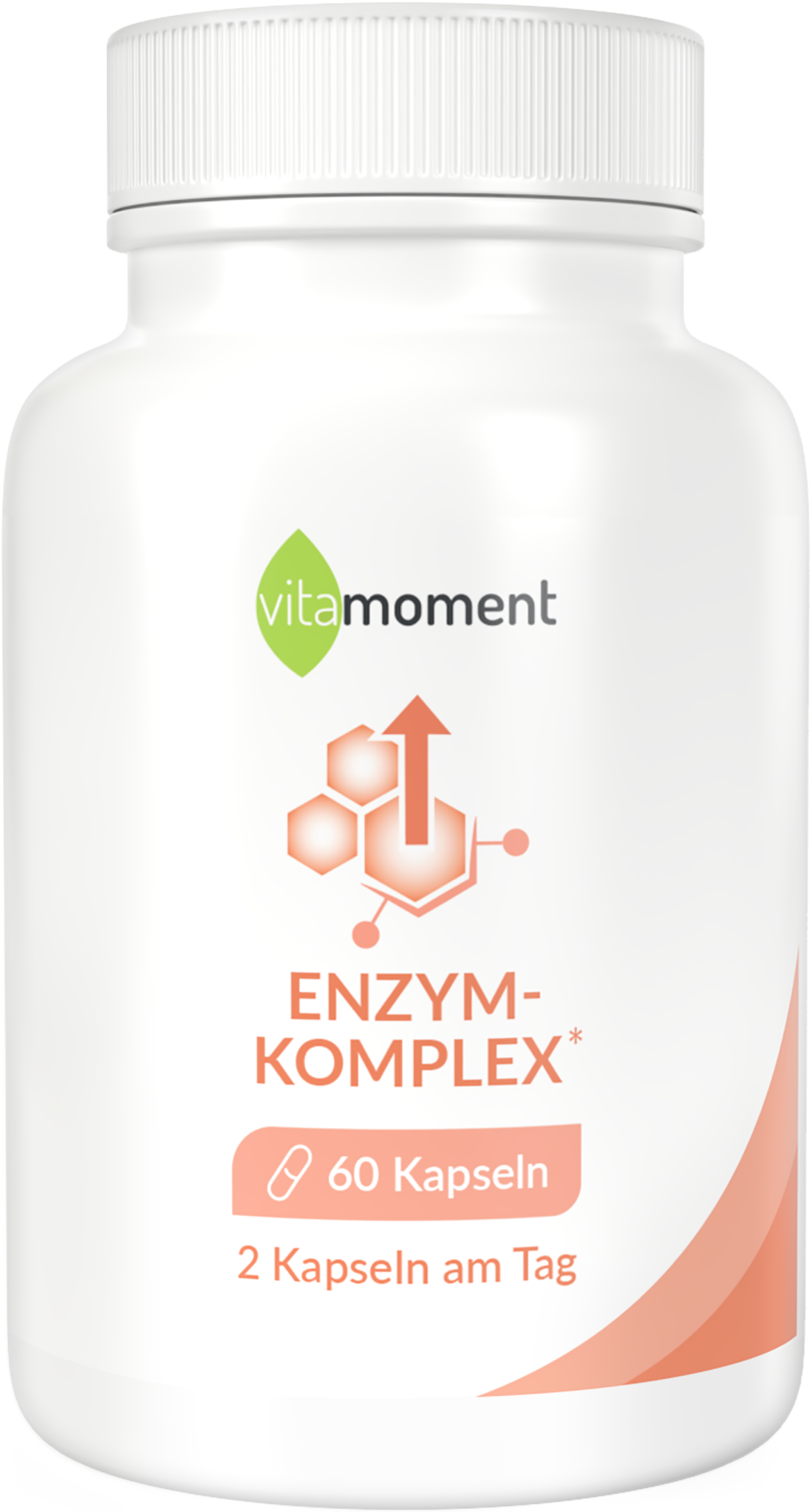 Produktbild von Bewertung vitamoment Enzym-Komplex Kapseln Enzyme Verdauungsenzyme Aufspaltung Protein Fett Kohlenhydrate Calcium Verdauung Magen Darm