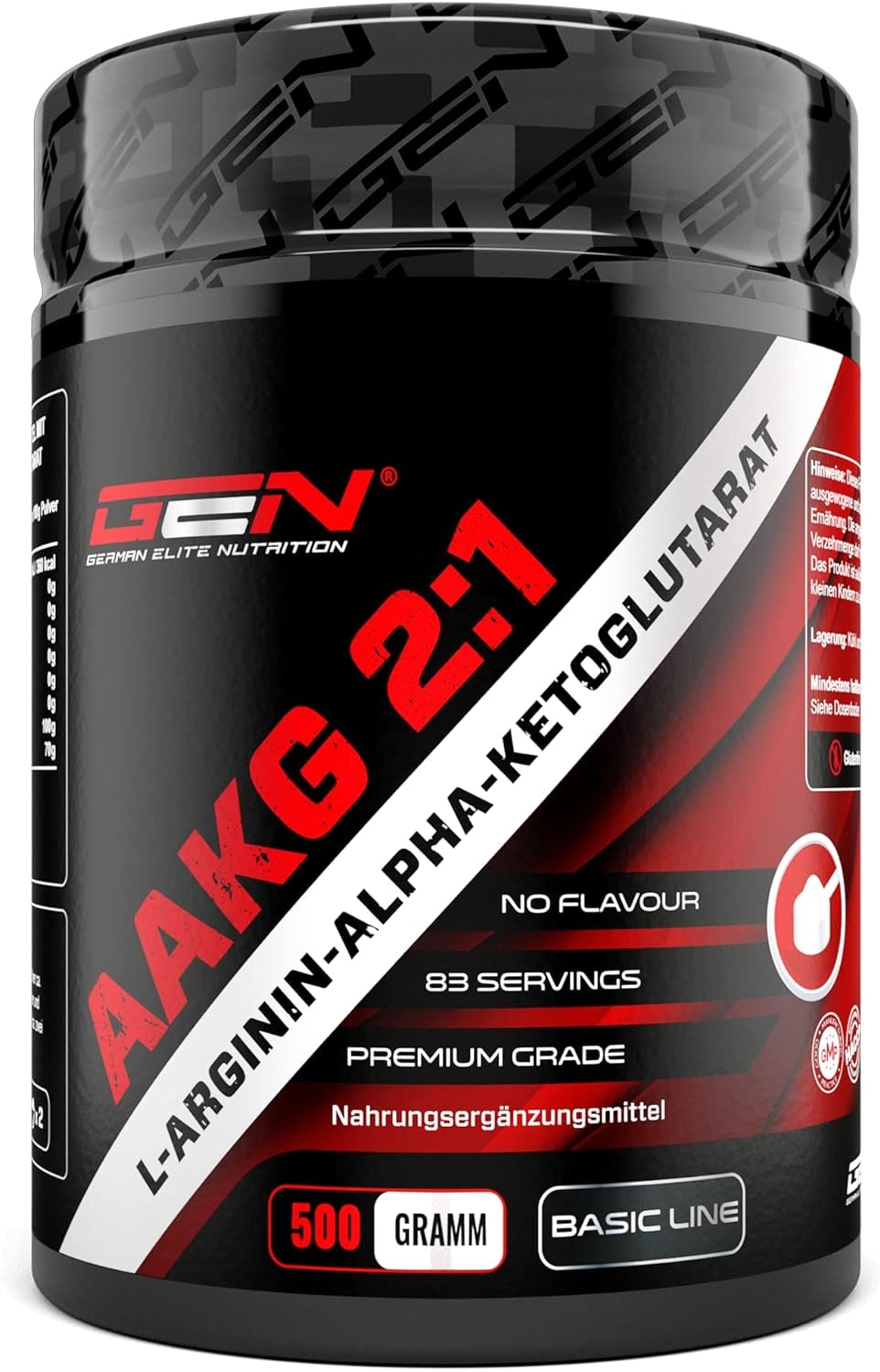 Produktbild von Bewertung AAKG GEN 500g L-Arginin-Alpha-Ketoglutarat 2:1 Optimale Löslichkeit Laborgeprüft Vegan Reines Pulver ohne Zusätze Premium Arginin Aminosäure German Elite Nutrition
