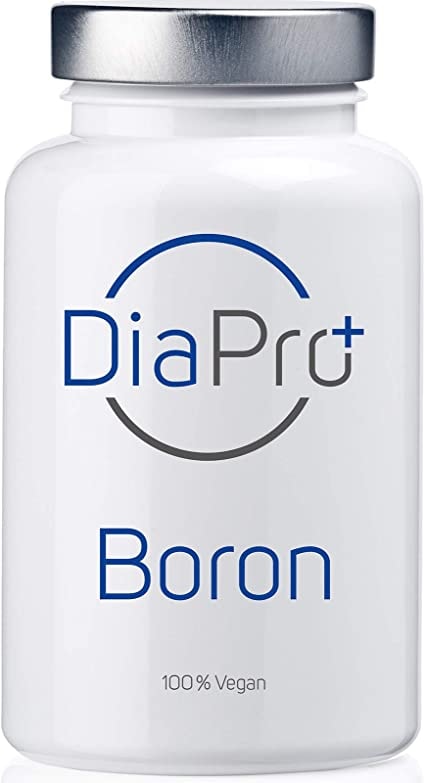 DiaPro Boron Hochdosierte Boron-Tabletten mit 3 mg Bor pro Tablette aus Natriumborat 365 Stück Jahresvorrat 100% Vegan Laborgeprüft Hergestellt in Deutschland