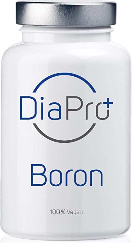 Produktbild von DiaPro Boron Hochdosierte Boron-Tabletten mit 3 mg Bor pro Tablette aus Natriumborat 365 Stück Jahresvorrat 100% Vegan Laborgeprüft Hergestellt in Deutschland