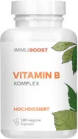 Produktbild von ImmuBoost Vitamin B Komplex 180 vegane Kapseln 1 Tag 1 Kapsel Immunsystem stärken mit bio-aktiven Vitamin B-Formen | CO2-neutral