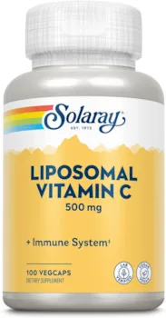 Produktbild von SOLARAY Liposomales Vitamin C 500 mg pro Kapsel 100 Kapseln vegan glutenfrei ohne Gentechnik laborgeprüft Nahrungsergänzungsmittel mit Vitamin C zur Unterstützung des Immunsystem