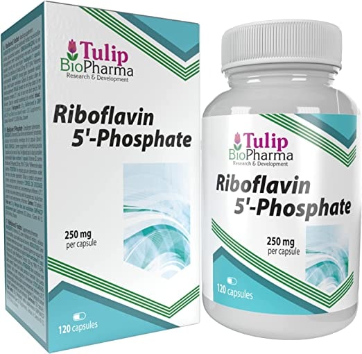 Produktbild von Tulip BioPharma Vitamin B2 (Riboflavin 5'-Phosphat) 250mg 120 Kapseln, Laborgeprüft, Hochdosiert, Nicht GVO & Glutenfrei