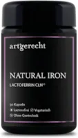 Produktbild von Bewertung artgerecht Natural Iron Pflanzliches Eisen mit Lactoferrin hoch bioverfügbar gut verträglich unterstützt Immunsystem Sauerstoffversorgung vegan klinisch