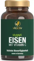 Produktbild von Vitactiv EISEN und natürliches VITAMIN C aus Hagebuttenextrakt das Eisenpräparat mit viel natürlichem Vitamin C hochdosiert hoch bioverfügbar 180 Kapseln